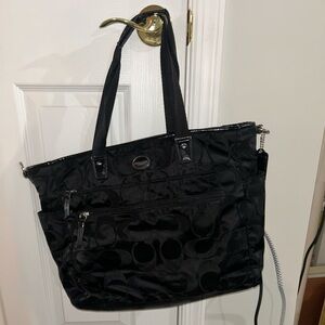 Coach Black Signature Tote Bag/Diaper Bag